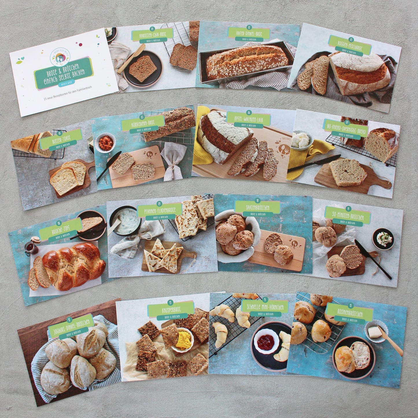 Rezeptkarten-Set Brote & Brötchen einfach selbst backen