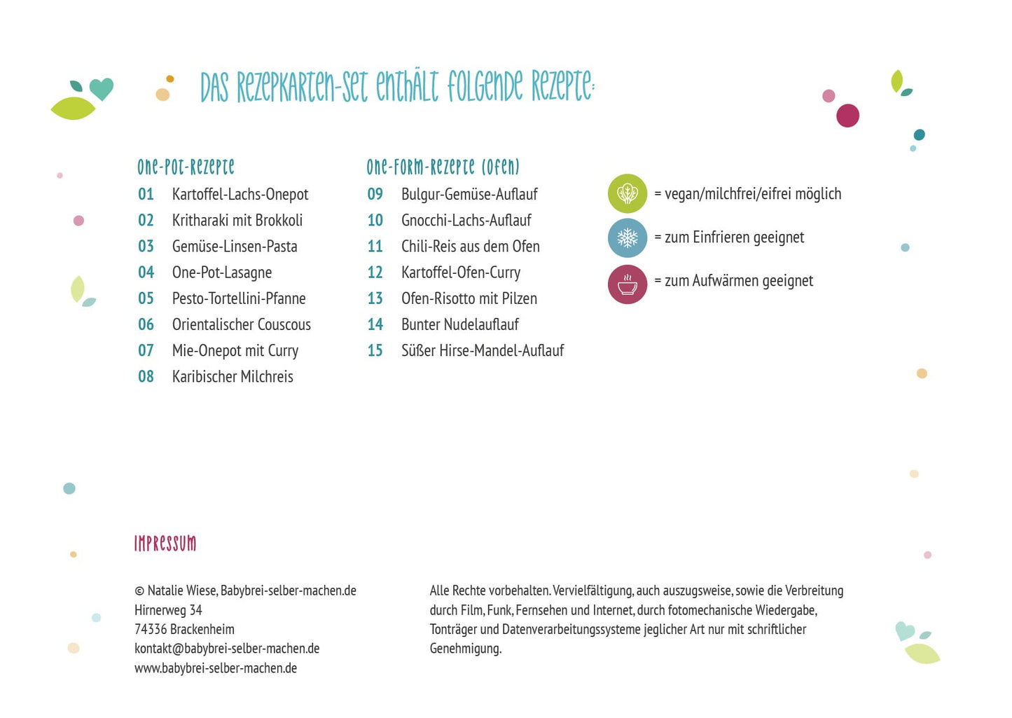 Rezeptkarten-Set One-Pot- & One-Form